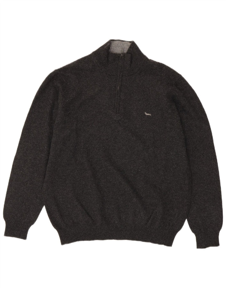 Harmont & Blaine Pull à col zippé pour homme 3XL Gris Laine
