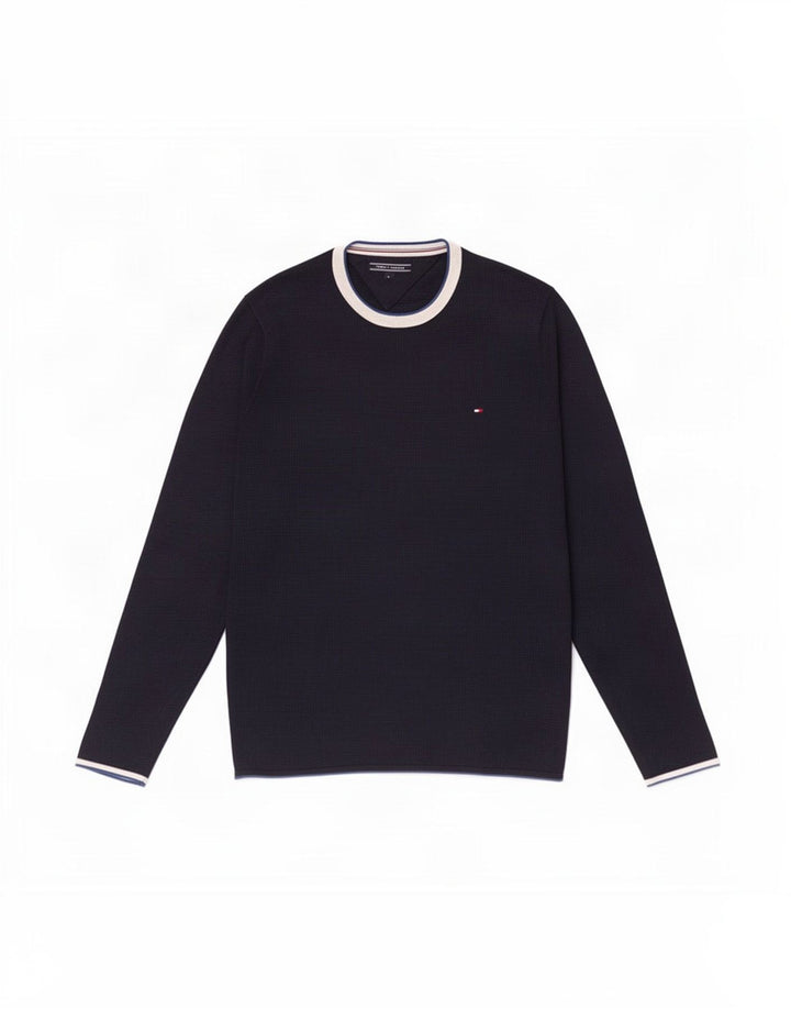 Tommy Hilfiger Haut à manches longues pour homme Bleu marine Colourblock