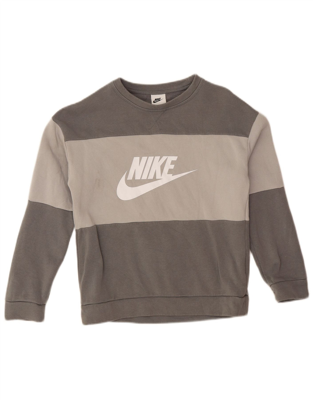 NIKE Sweat-shirt graphique pour garçon 10-11 ans Gris moyen colour block