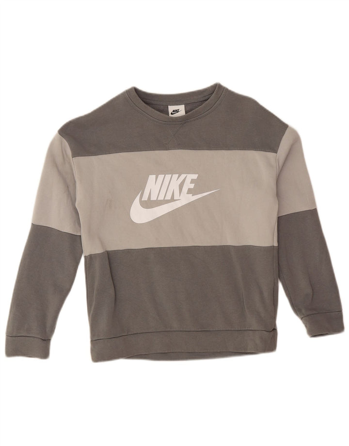 NIKE Sweat-shirt graphique pour garçon 10-11 ans Gris moyen colour block