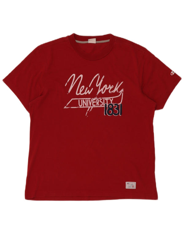 CHAMPION T-Shirt Graphique New York University Homme Grand Rouge