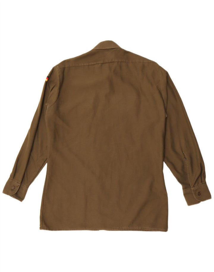 Chemise homme vintage Taille 39/40 Polyester Kaki Moyen