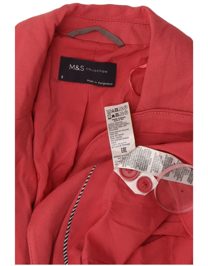 Marks & Spencer Veste blazer 1 bouton pour femme UK 8 Small Rose Polyester