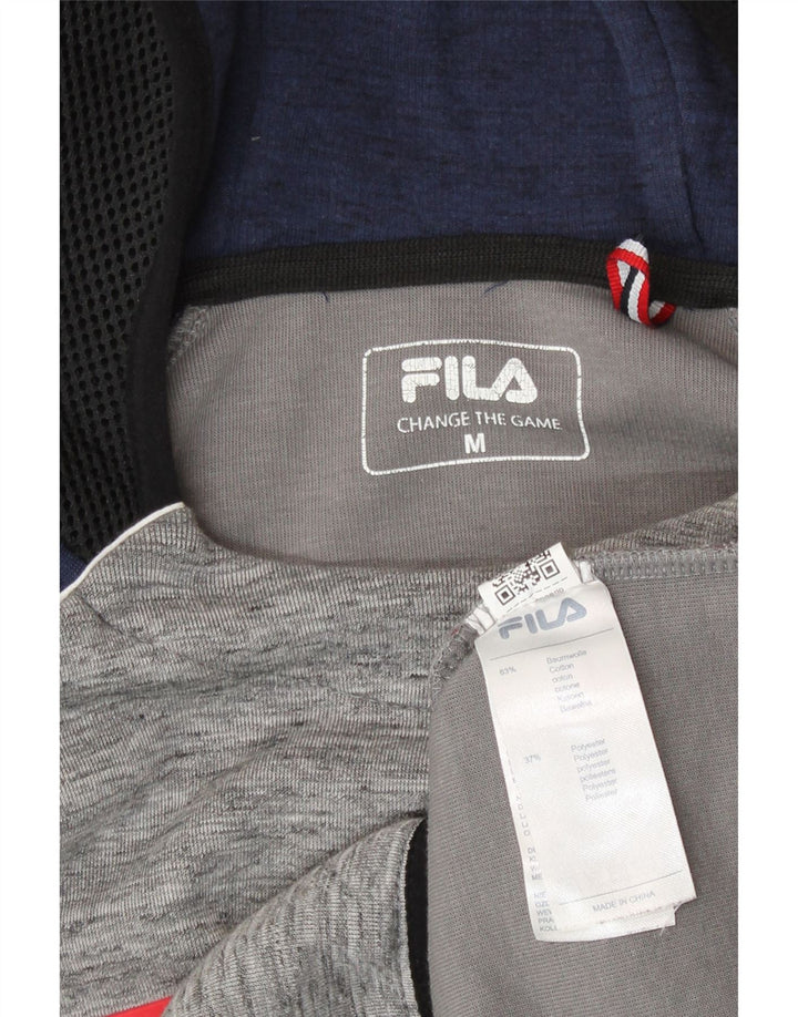 Fila Pull à Capuche Graphique Homme Gris Moyen Coton Colorblock