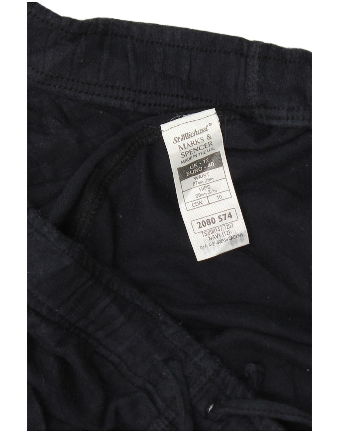 Marks & Spencer Short de sport pour femme UK 12 Bleu marine moyen Coton