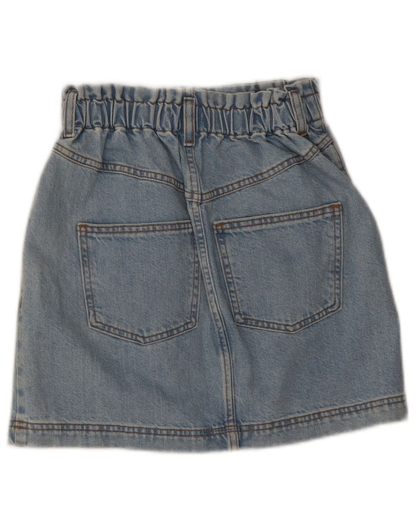 Topshop Jupe en jean taille haute pour femme UK 8 Small W24 Bleu Coton