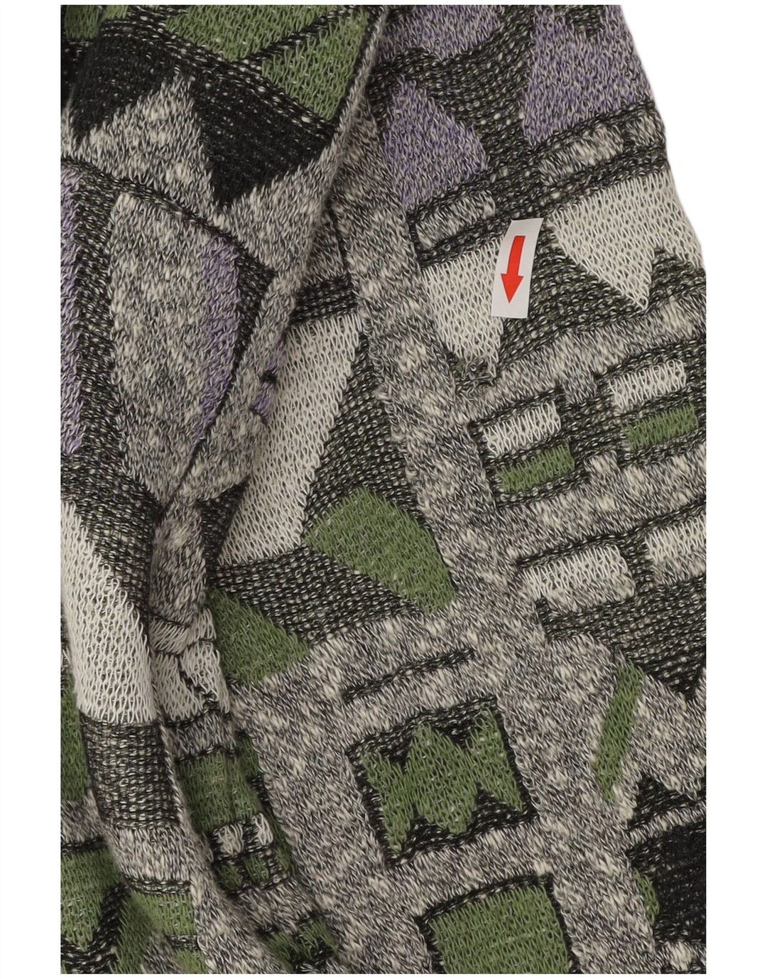 VINTAGE Cardigan homme pull 2XL multicolore géométrique