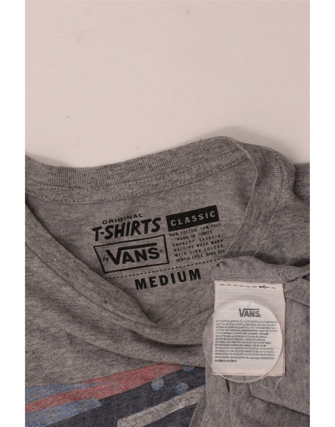 Vans T-Shirt Graphique Homme Gris Moyen Coton