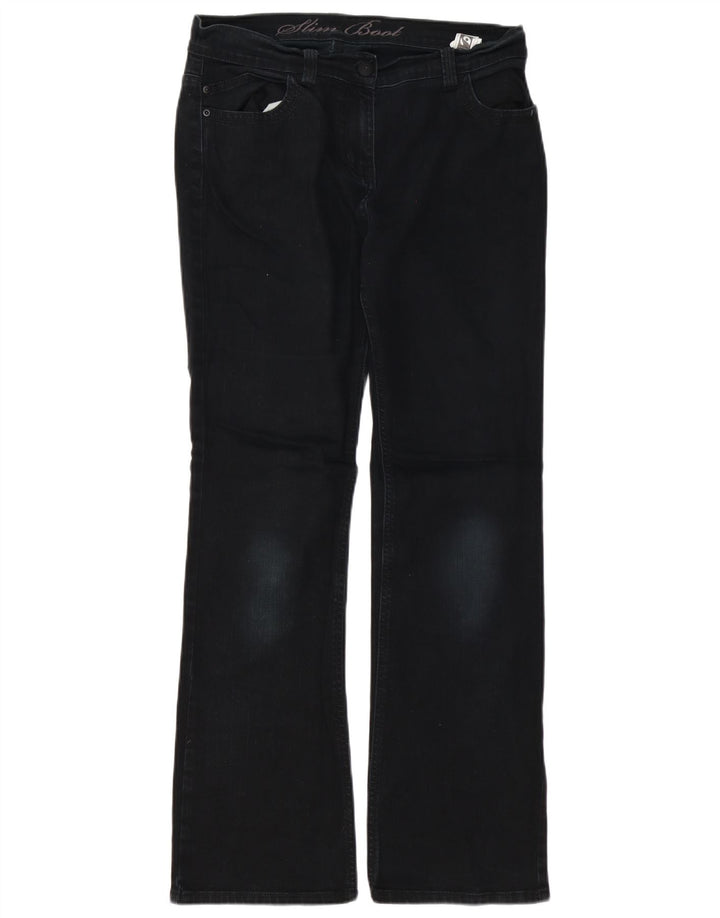 Marks & Spencer Jean slim bootcut pour femme UK 12 Medium W32 L30 Coton noir