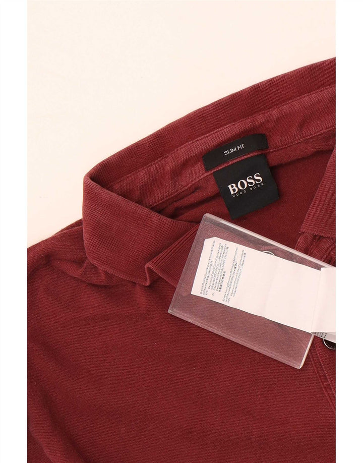 Hugo Boss Polo Slim Fit en coton bordeaux moyen