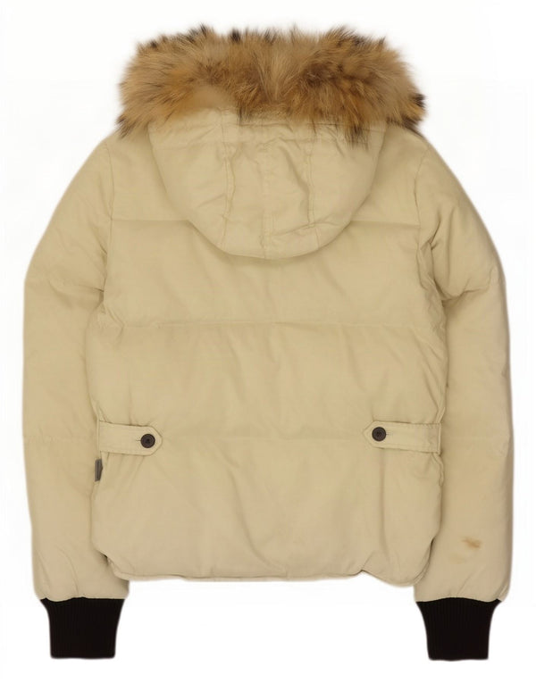 Sergio Tacchini Veste matelassée à capuche pour femme IT 42 Beige moyen Colourblock