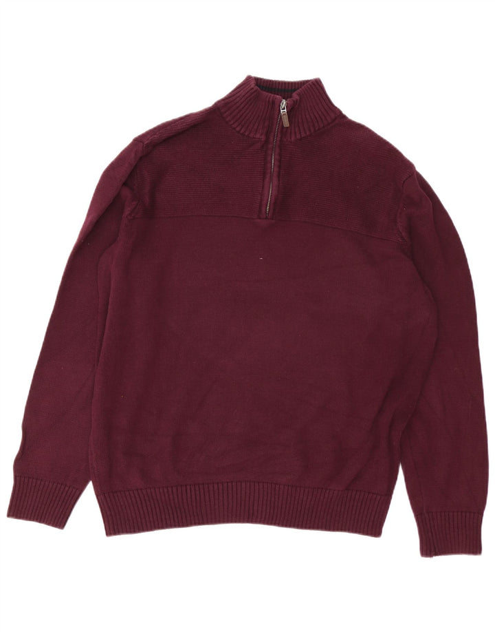 DOCKERS Pull Col Zippé Homme Large Bordeaux