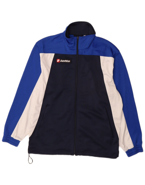 Lotto Veste de survêtement pour homme Taille L Bleu marine Colorblock Polyester