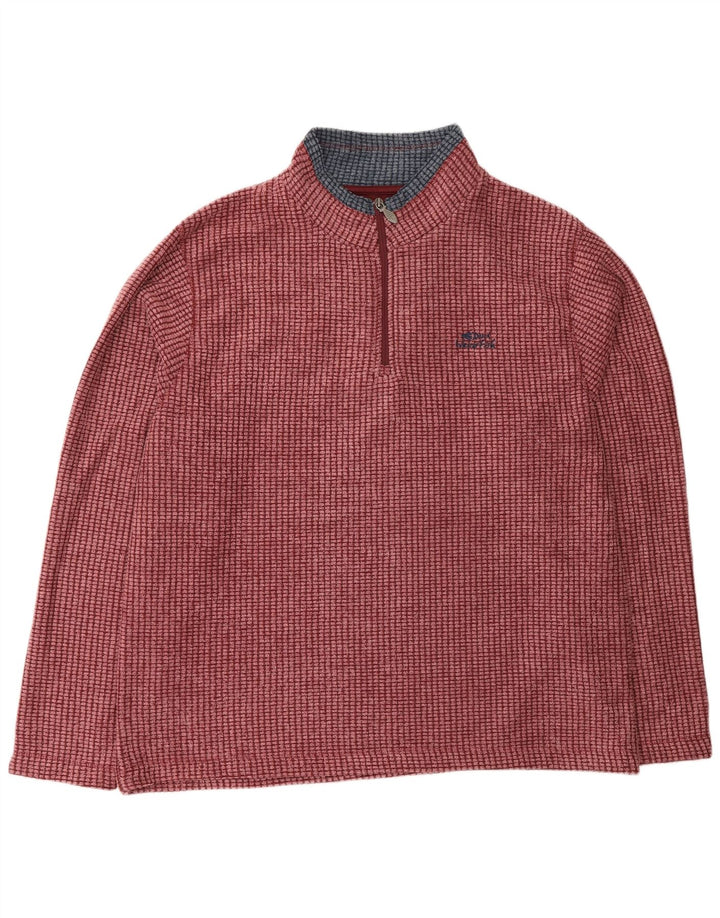 Weird Fish Pull polaire à col zippé pour homme 2XL Rose Polyester