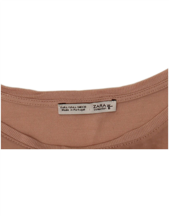 Zara Chemisier à manches 3/4 pour femme UK 16 Large Rose
