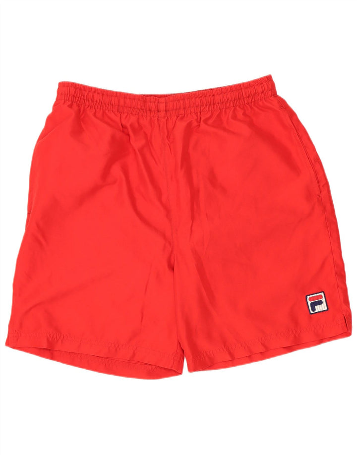 FILA Short de Sport White Line Homme Rouge Moyen Polyester