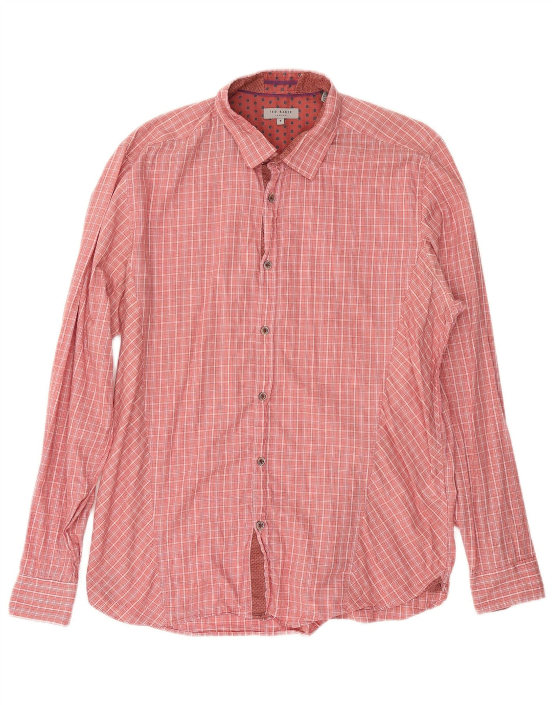 TED BAKER Chemise Homme Taille 5 XL Coton à Carreaux Rose