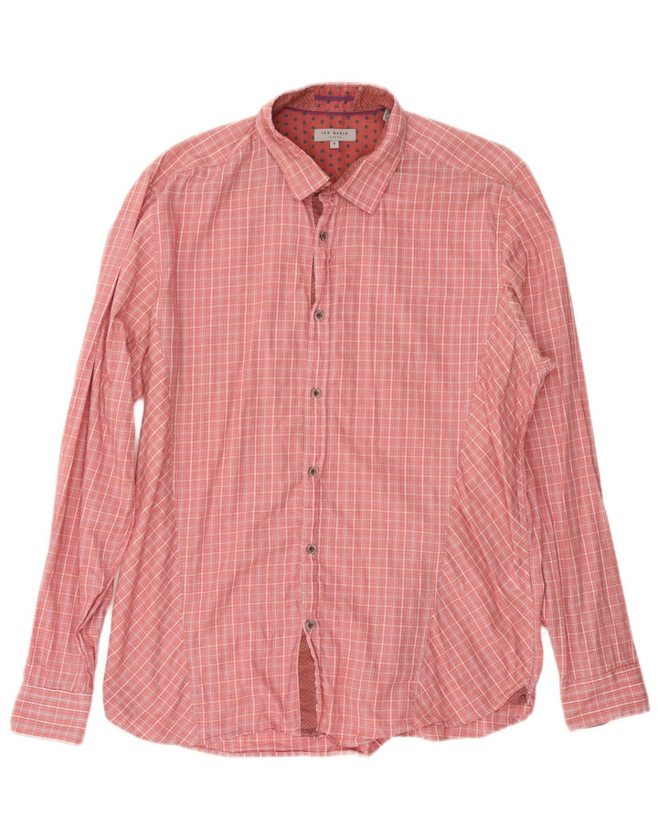 TED BAKER Chemise Homme Taille 5 XL Coton à Carreaux Rose