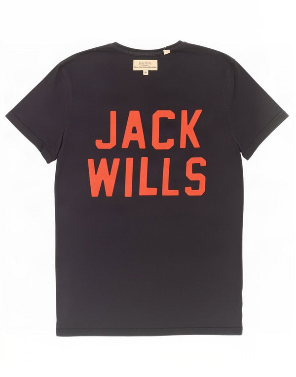 Jack Wills Mens Graphic T-Shirt Top XS Navy Blue Cotton