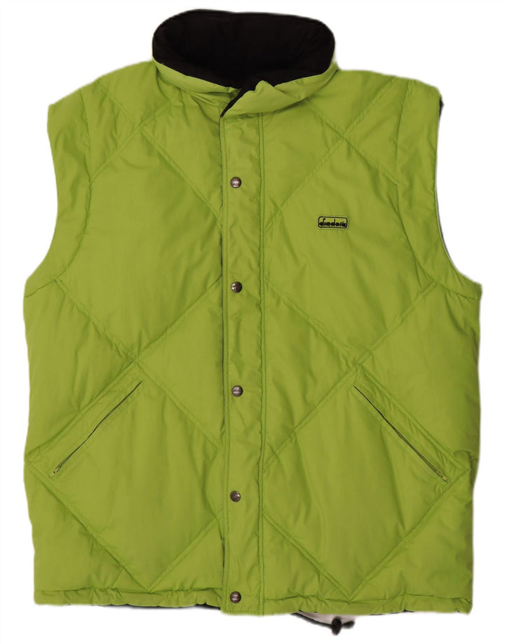 DIADORA Gilet rembourré réversible coupe ample pour homme UK 38 Vert moyen