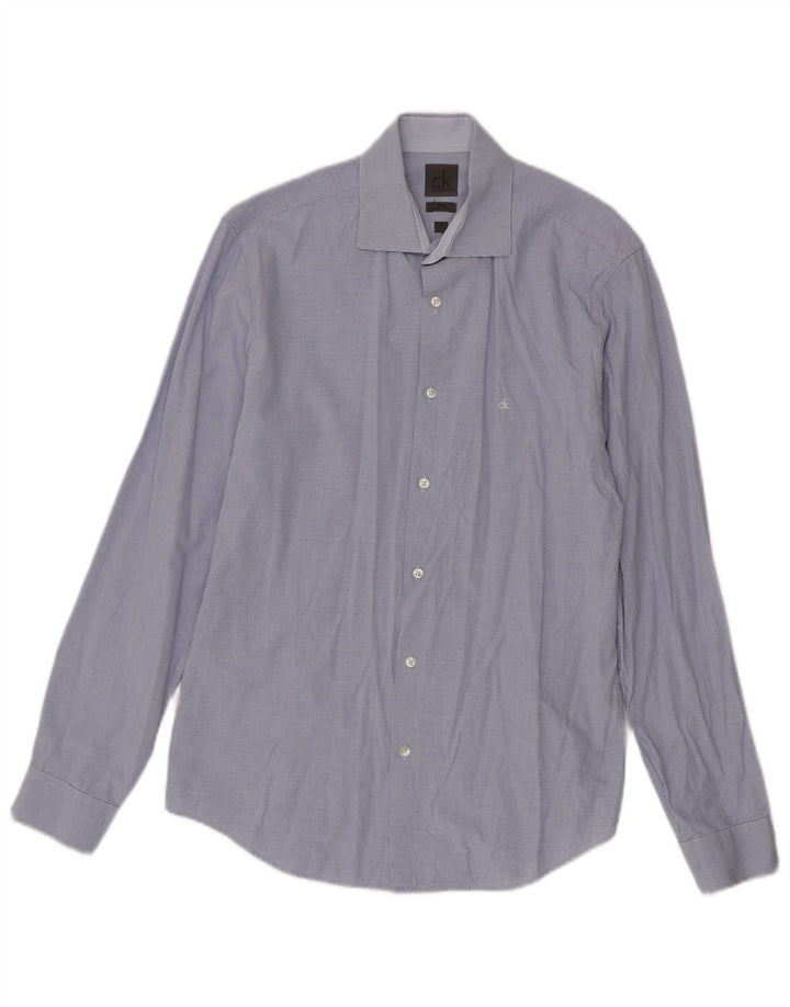Calvin Klein Chemise ajustée pour homme Taille 38 15 Coton vichy bleu moyen