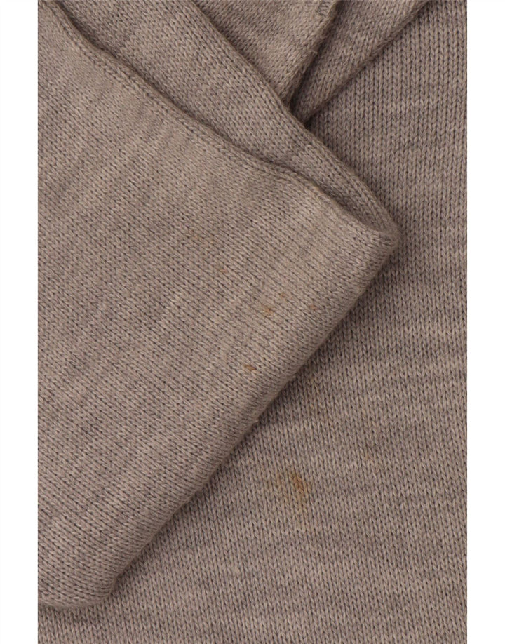 vintage Femme Cardigan Pull UK 18 XL Gris Patchwork