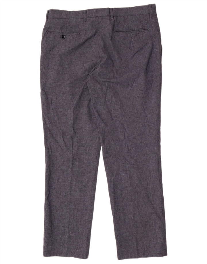 Marks & Spencer Pantalon de Costume Droit Autograph Homme W34 L29 Laine Bleue