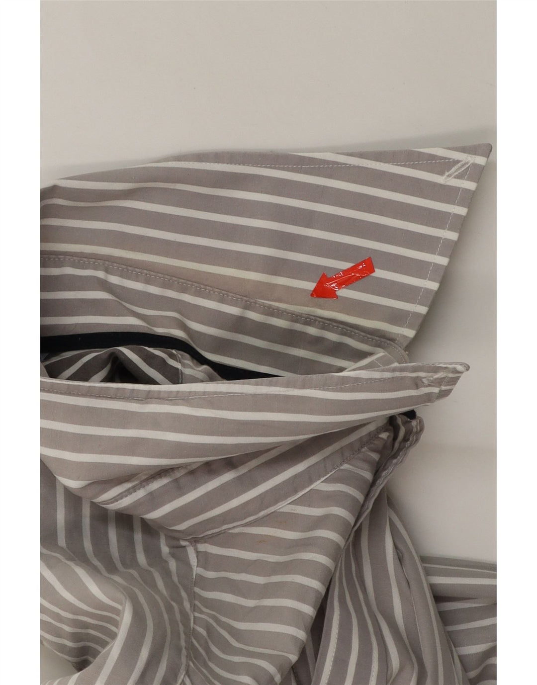 TOMMY HILFIGER Mens Shirt XL Grey Striped Cotton Vintage Tommy Hilfiger and Second-Hand Tommy Hilfiger from Messina Hembry 