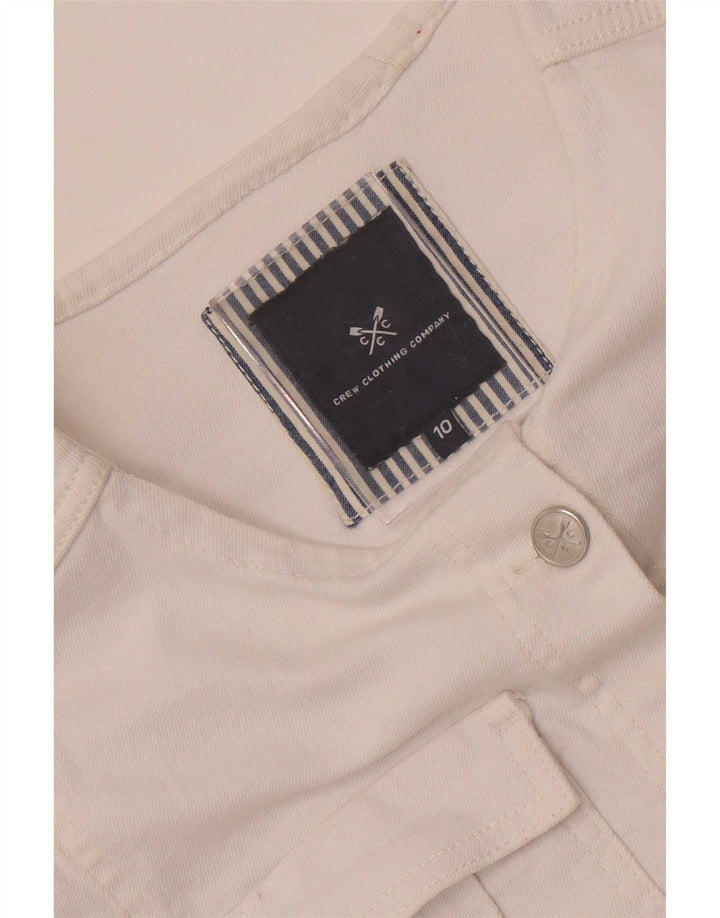Crew Clothing Veste en jean pour femme UK 10 Petit Blanc