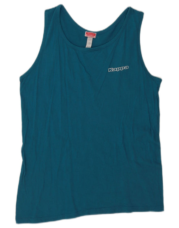 Kappa Débardeur Femme UK 12 Bleu Moyen Coton