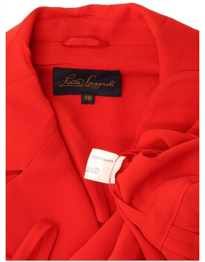 Luisa Spagnoli Veste Blazer 1 Bouton Femme IT 48 XL Rouge Polyester
