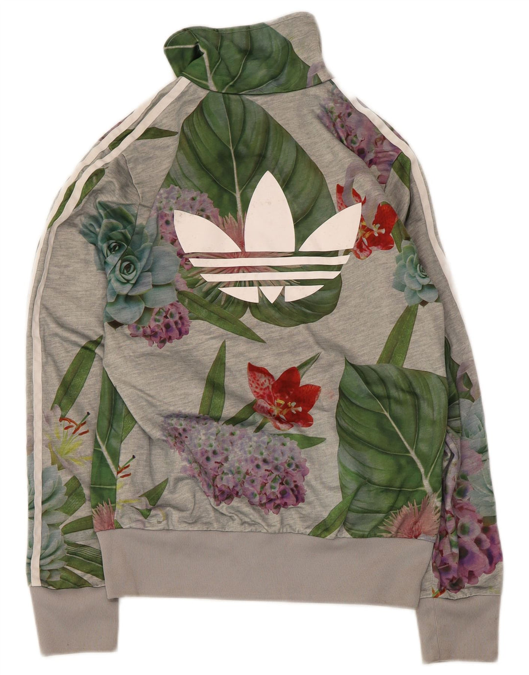 Adidas Veste de survêtement graphique pour femme UK 14 Gris moyen floral
