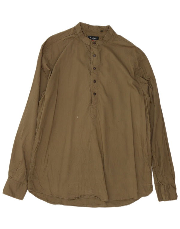 Pierre Cardin Chemise pull coupe régulière pour homme, grand coton kaki