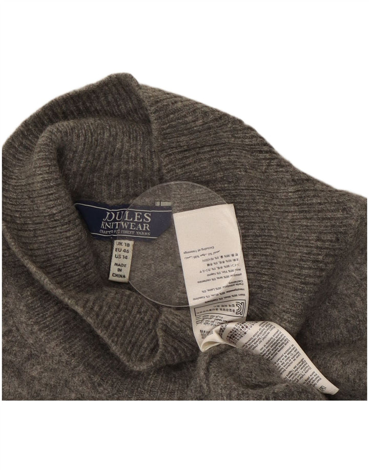 JOULES Pull surdimensionné à col roulé pour femme UK 18 XL Laine grise