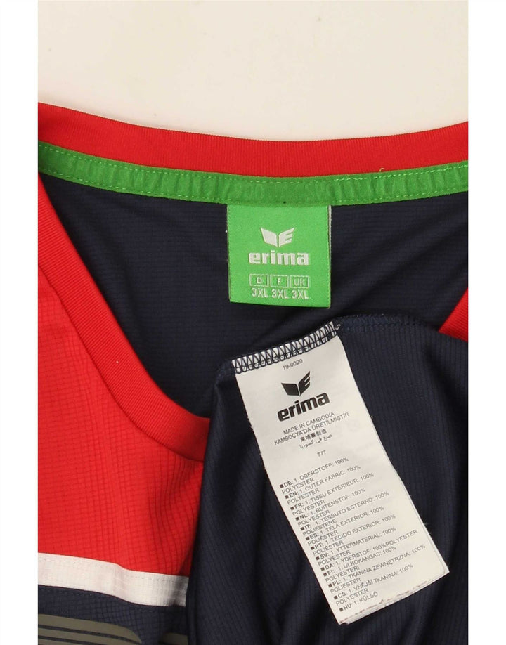 Erima Haut Graphique Homme Manches Longues 3XL Bleu Marine Colorblock Polyester