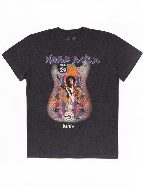 Hard Rock Cafe T-shirt graphique Barlin pour homme, grand, bleu marine moucheté