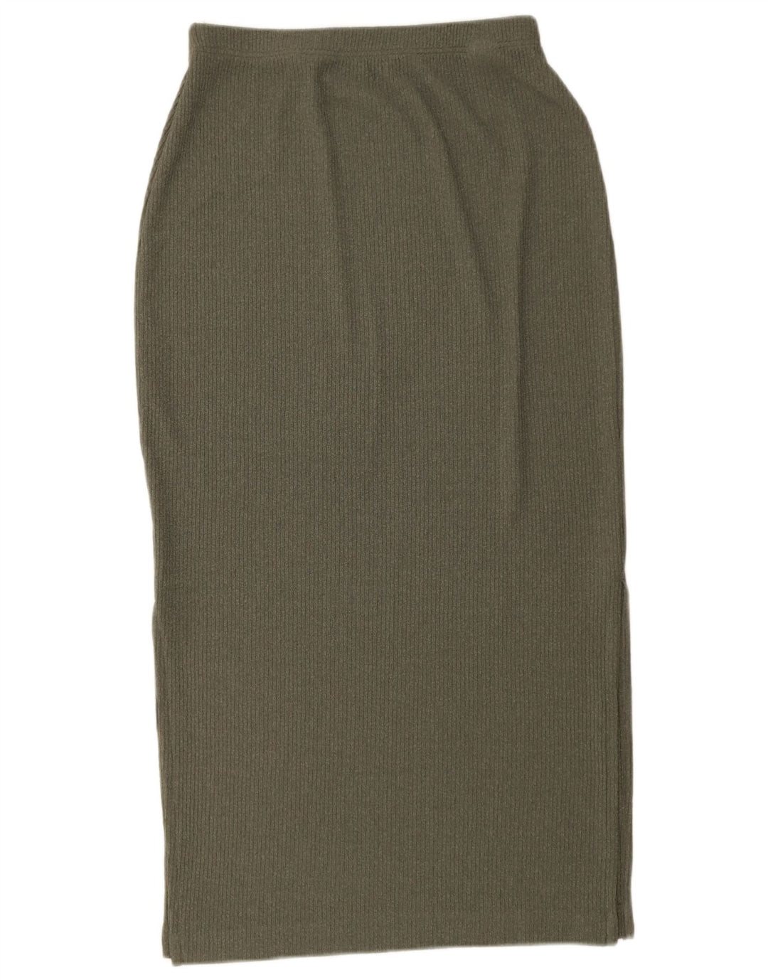 Marks & Spencer Jupe mi-longue en tricot pour femme UK 12 Medium W28 Kaki Polyester