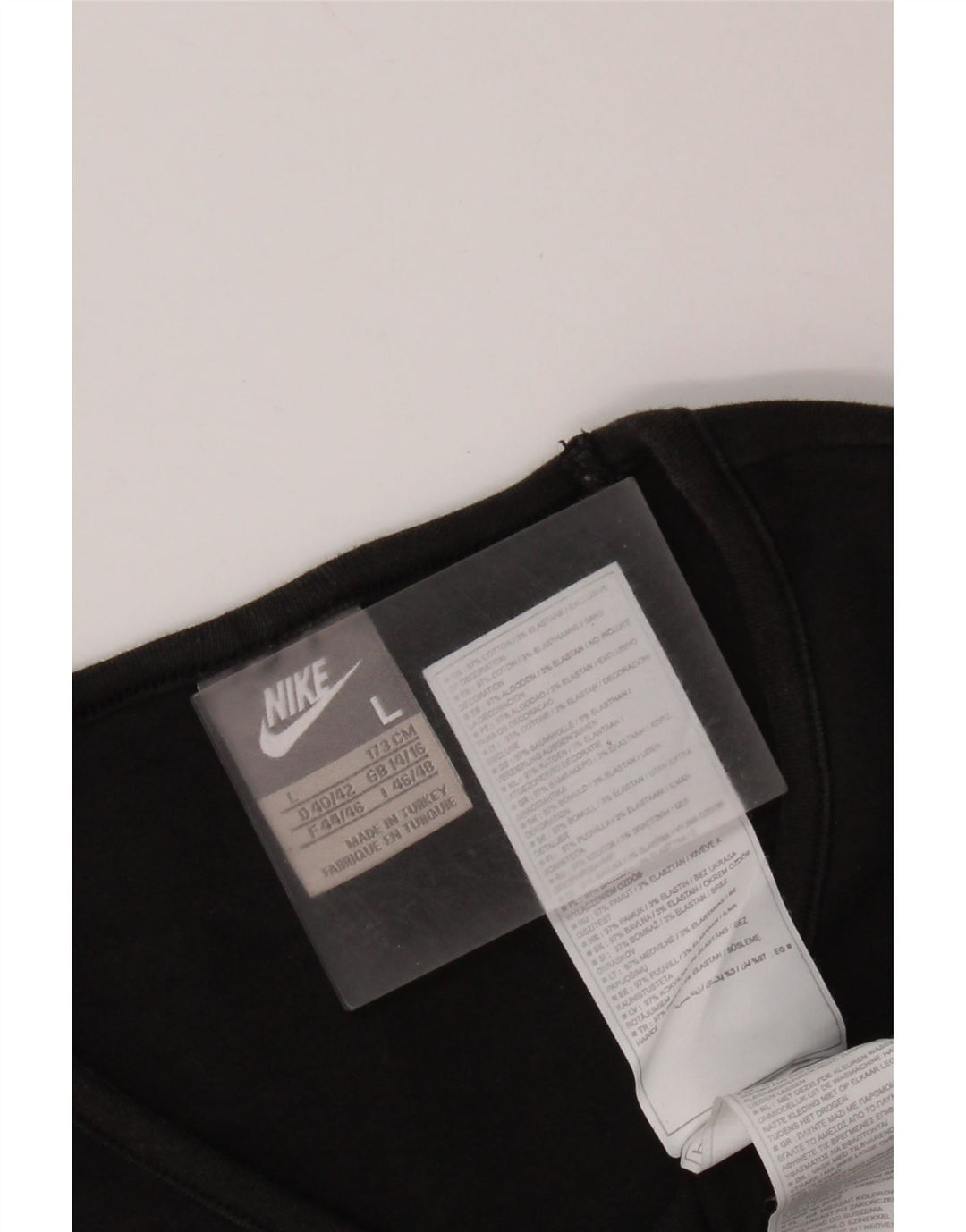 NIKE T-Shirt Femme Top UK 14/16 Large Noir Coton