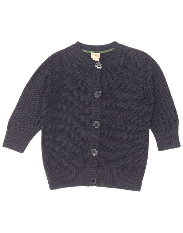 L.L.Bean Cardigan à manches 3/4 pour femme en coton bleu marine moyen UK 14