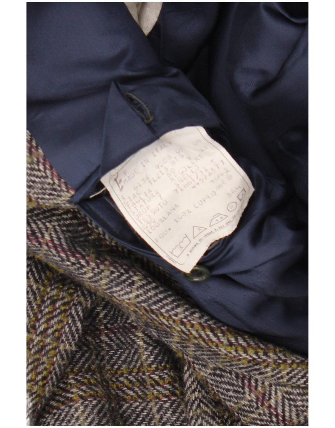 Veste Blazer Homme Vintage IT 50 Grande Laine À Chevrons Multicolore