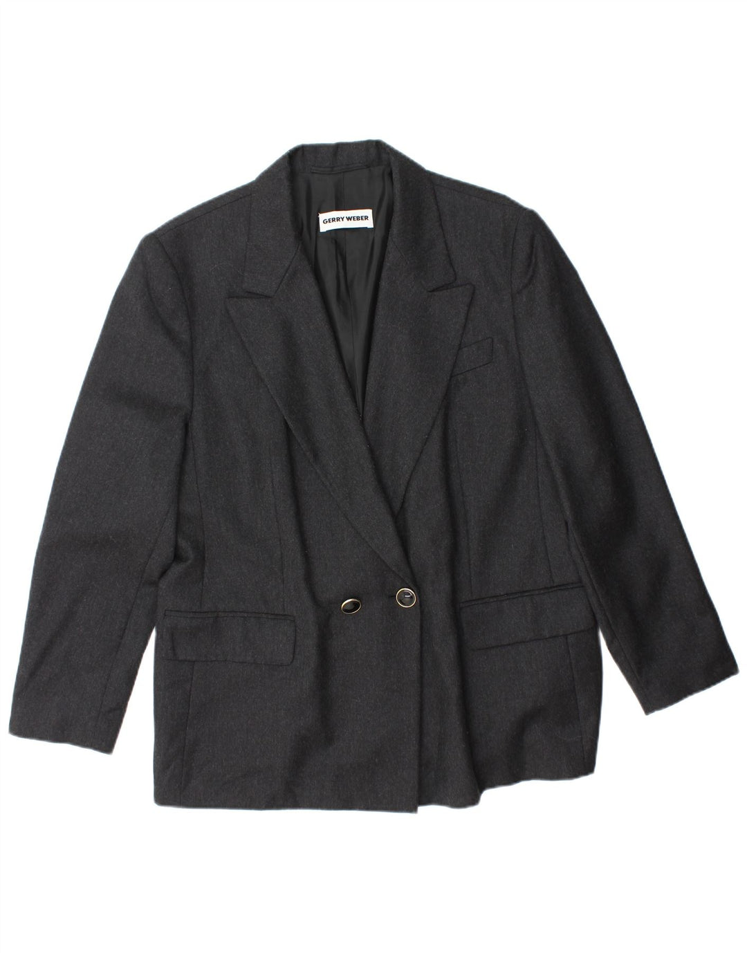 GERRY WEBER Veste Blazer Croisée Femme IT 42 Laine Gris Moyen