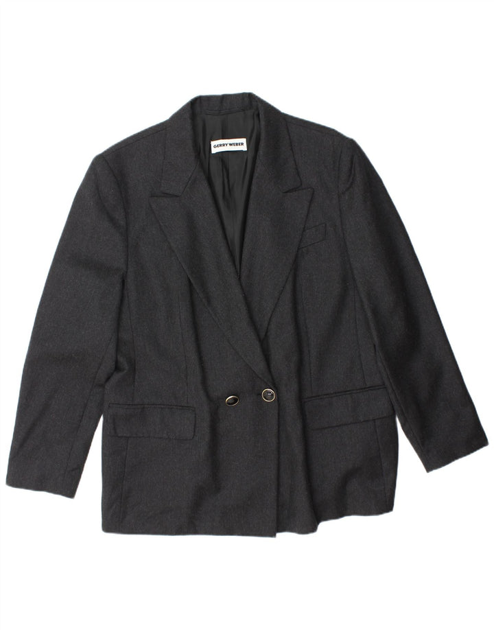 GERRY WEBER Veste Blazer Croisée Femme IT 42 Laine Gris Moyen