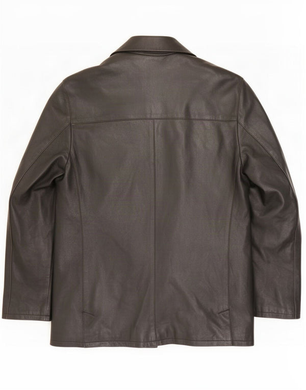 Conbipel Veste Blazer En Cuir 4 Boutons Homme IT 50 Large Noir