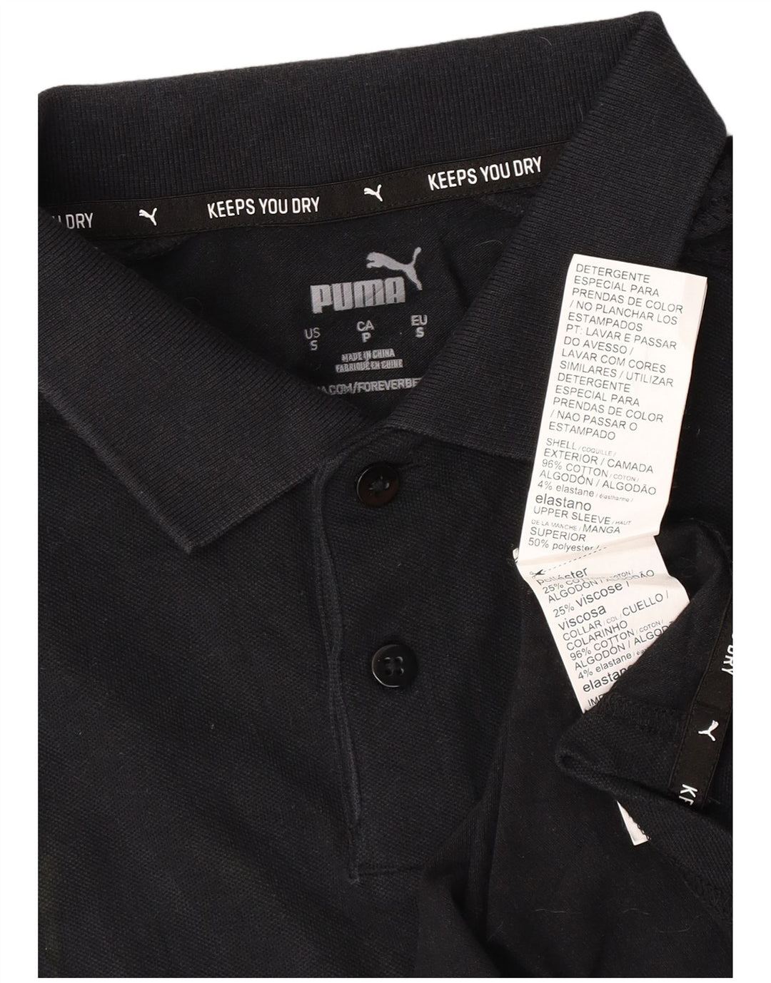 Puma Polo Homme Petit Noir Coton