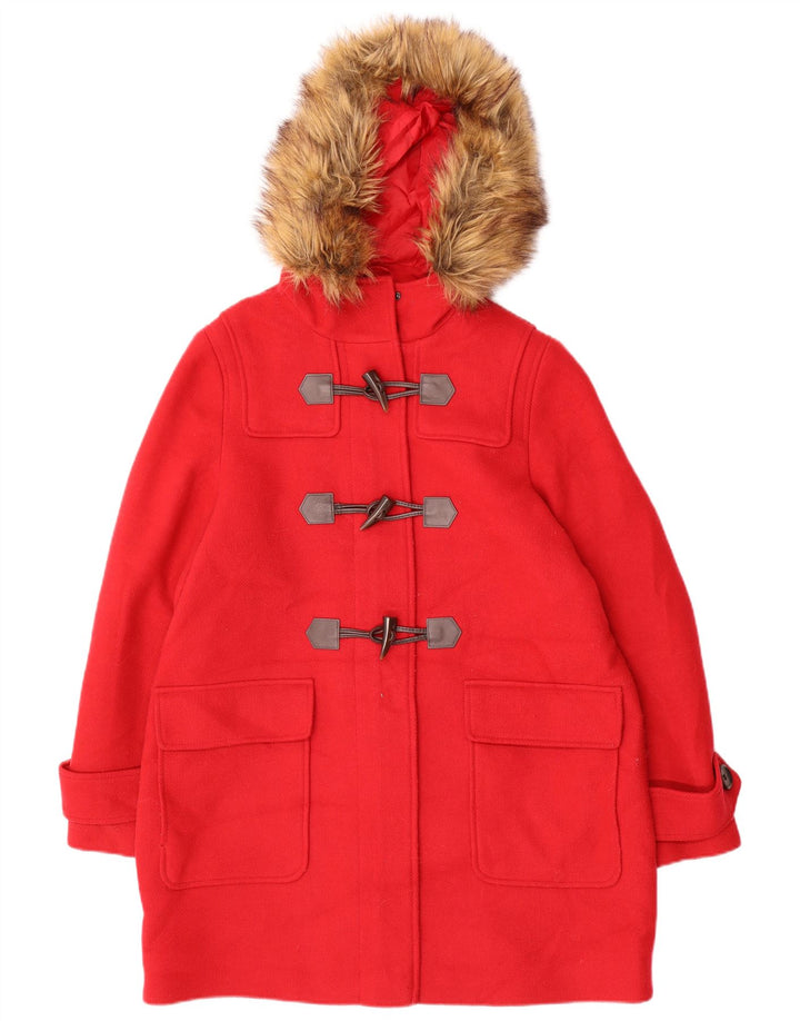 Marks & Spencer Duffle-coat à capuche pour femme UK 44 Rouge moyen Polyester