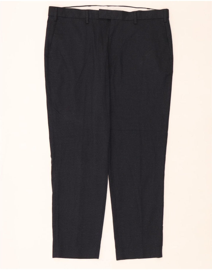 Marks & Spencer Pantalon décontracté droit pour homme W38 L29 Bleu marine Polyester