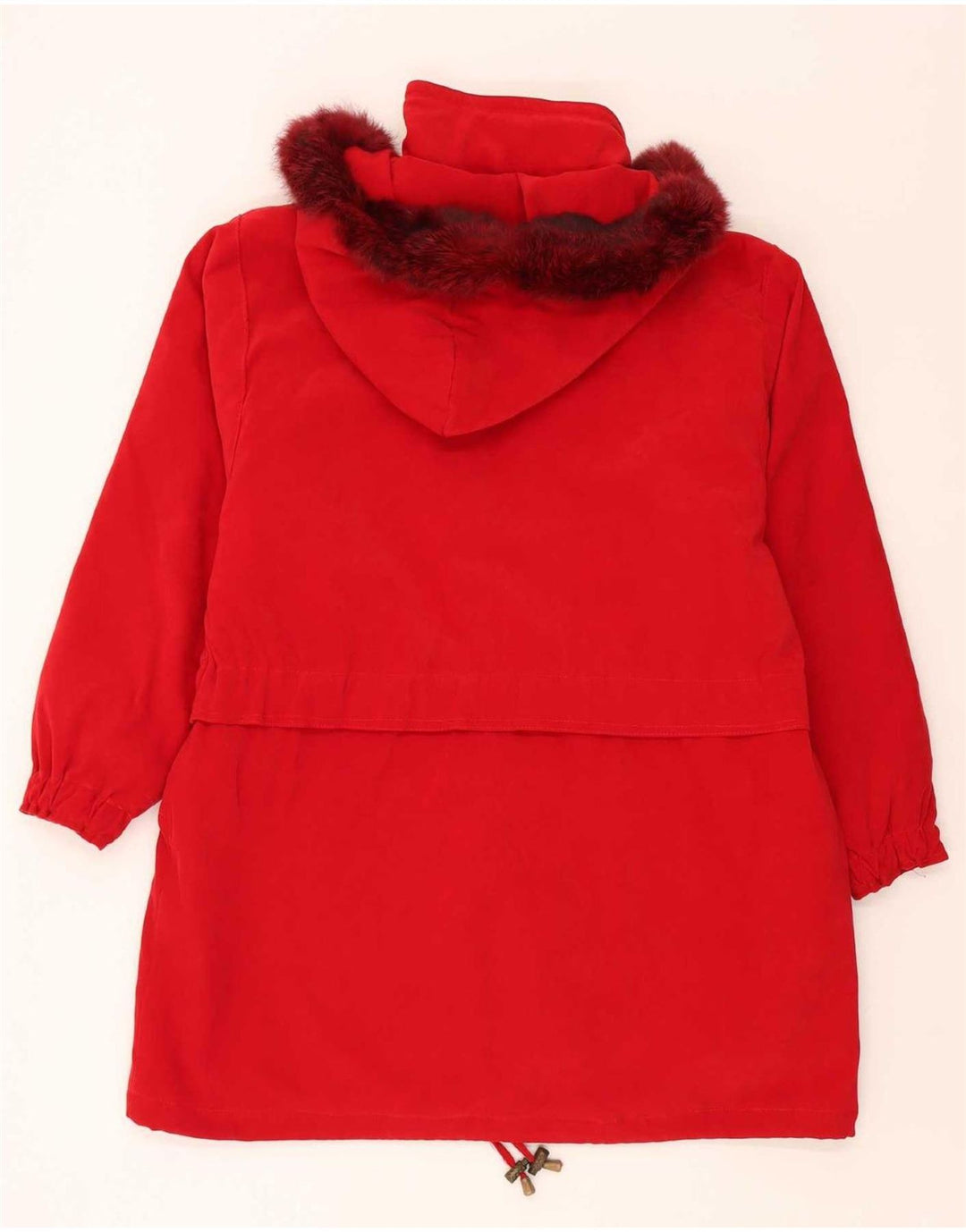 Veste Parka surdimensionnée à capuche femme vintage UK 18 XL Polyester rouge