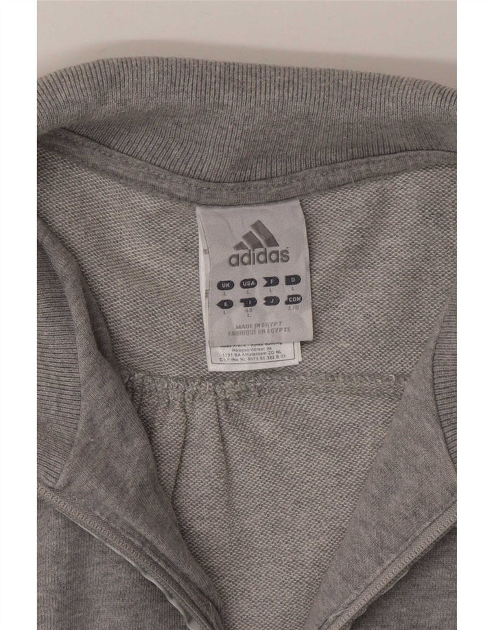 Adidas Veste de survêtement pour femme UK 16 Large Gris Coton