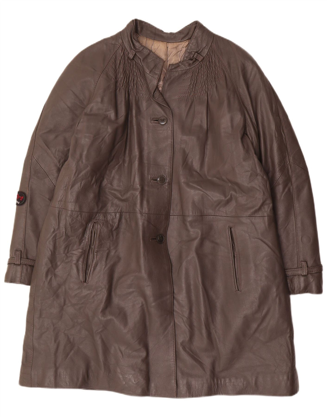 Manteau en cuir femme vintage IT 48 XL Gris