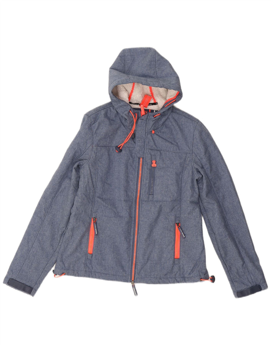 Superdry Veste coupe-vent à capuche The Windtrekker pour femme UK 14 Bleu moyen